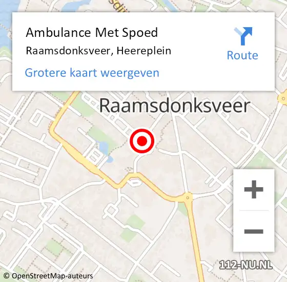 Locatie op kaart van de 112 melding: Ambulance Met Spoed Naar Raamsdonksveer, Heereplein op 13 oktober 2019 03:25