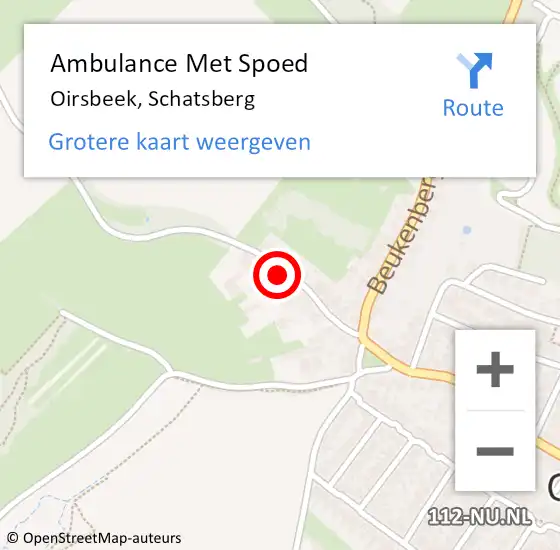 Locatie op kaart van de 112 melding: Ambulance Met Spoed Naar Oirsbeek, Schatsberg op 16 april 2014 15:19