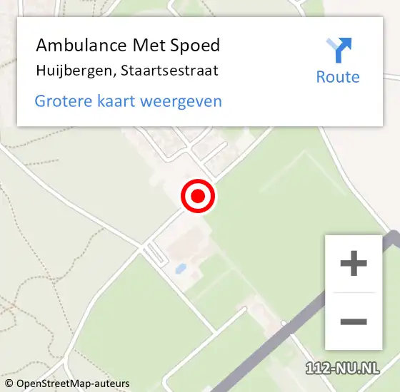 Locatie op kaart van de 112 melding: Ambulance Met Spoed Naar Huijbergen, Staartsestraat op 13 oktober 2019 07:18