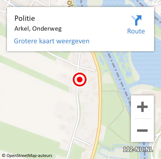 Locatie op kaart van de 112 melding: Politie Arkel, Onderweg op 28 september 2013 23:47