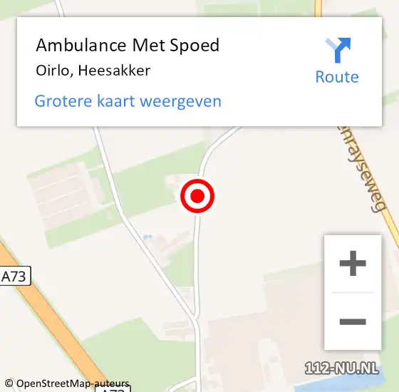 Locatie op kaart van de 112 melding: Ambulance Met Spoed Naar Oirlo, Heesakker op 13 oktober 2019 10:43