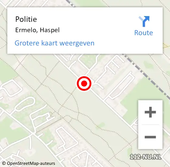 Locatie op kaart van de 112 melding: Politie Ermelo, Haspel op 13 oktober 2019 11:08