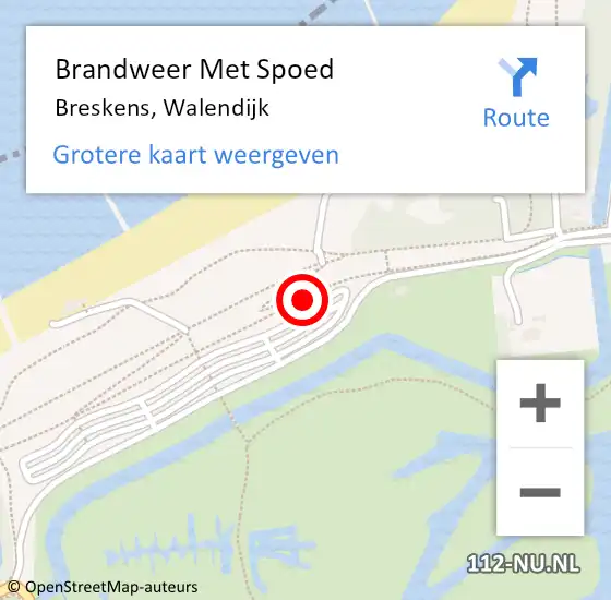 Locatie op kaart van de 112 melding: Brandweer Met Spoed Naar Groede, Walendijk op 13 oktober 2019 11:57