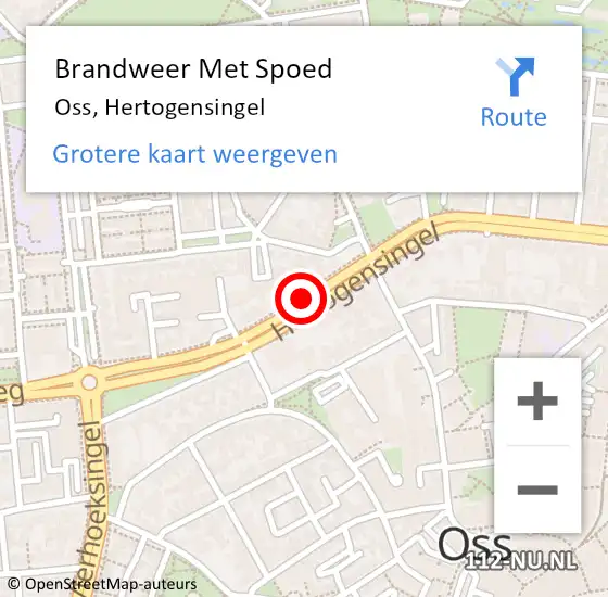 Locatie op kaart van de 112 melding: Brandweer Met Spoed Naar Oss, Hertogensingel op 13 oktober 2019 13:02