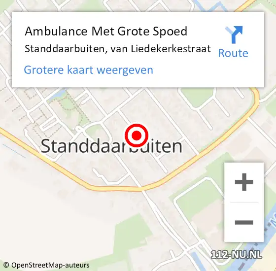 Locatie op kaart van de 112 melding: Ambulance Met Grote Spoed Naar Standdaarbuiten, van Liedekerkestraat op 13 oktober 2019 13:49