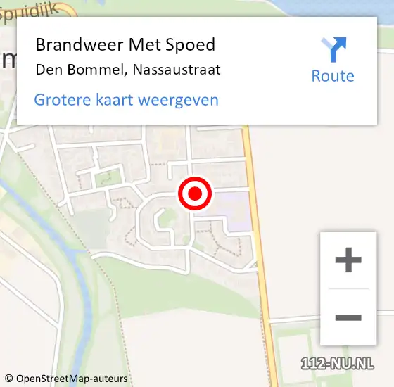 Locatie op kaart van de 112 melding: Brandweer Met Spoed Naar Den Bommel, Nassaustraat op 13 oktober 2019 14:25