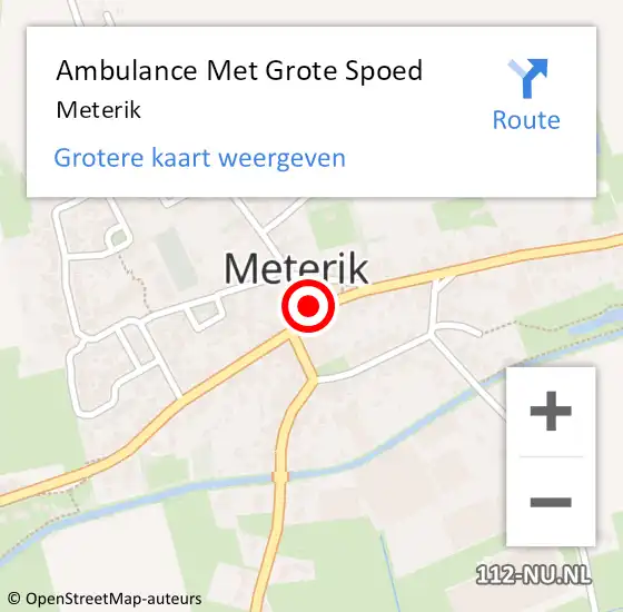 Locatie op kaart van de 112 melding: Ambulance Met Grote Spoed Naar Meterik op 13 oktober 2019 15:04