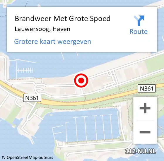 Locatie op kaart van de 112 melding: Brandweer Met Grote Spoed Naar Lauwersoog, Haven op 13 oktober 2019 15:37