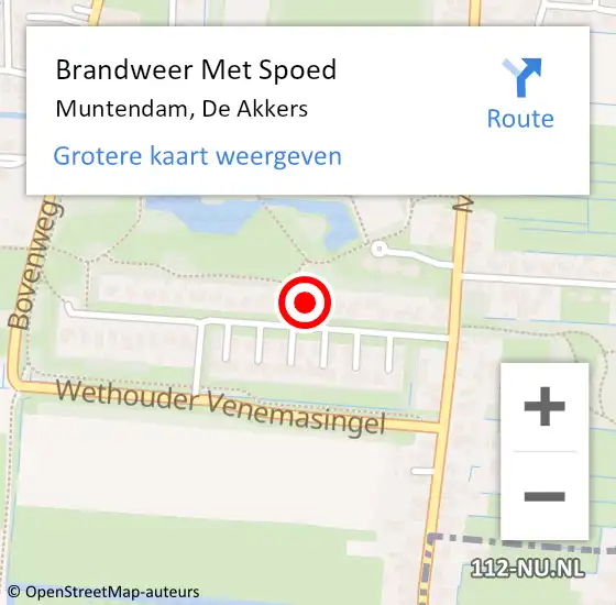 Locatie op kaart van de 112 melding: Brandweer Met Spoed Naar Muntendam, De Akkers op 16 april 2014 16:04