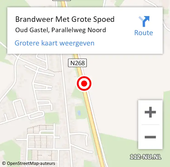 Locatie op kaart van de 112 melding: Brandweer Met Grote Spoed Naar Oud Gastel, Parallelweg Noord op 13 oktober 2019 16:06