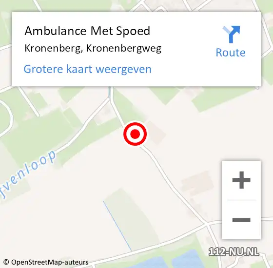 Locatie op kaart van de 112 melding: Ambulance Met Spoed Naar Kronenberg, Kronenbergweg op 16 april 2014 16:04
