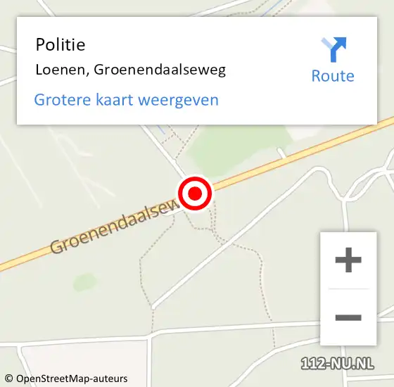 Locatie op kaart van de 112 melding: Politie Loenen, Groenendaalseweg op 13 oktober 2019 16:20
