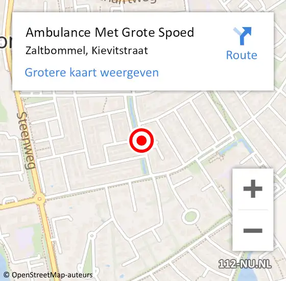 Locatie op kaart van de 112 melding: Ambulance Met Grote Spoed Naar Zaltbommel, Kievitstraat op 13 oktober 2019 17:29