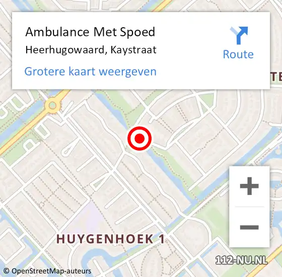 Locatie op kaart van de 112 melding: Ambulance Met Spoed Naar Heerhugowaard, Kaystraat op 13 oktober 2019 17:32