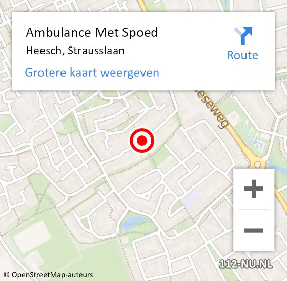 Locatie op kaart van de 112 melding: Ambulance Met Spoed Naar Heesch, Strausslaan op 13 oktober 2019 17:53