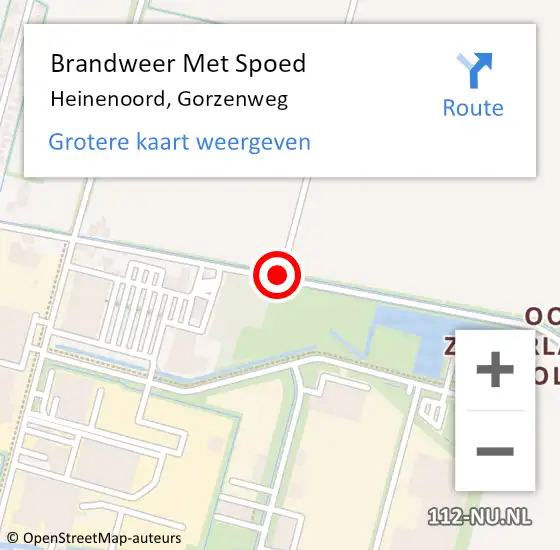 Locatie op kaart van de 112 melding: Brandweer Met Spoed Naar Heinenoord, Gorzenweg op 13 oktober 2019 18:29