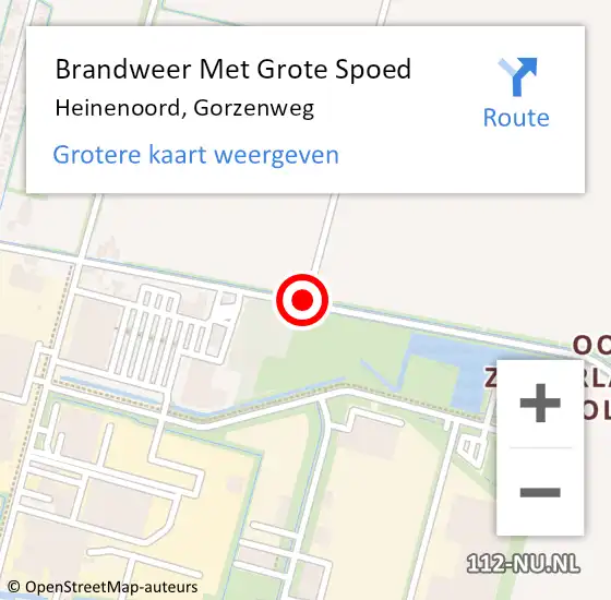 Locatie op kaart van de 112 melding: Brandweer Met Grote Spoed Naar Heinenoord, Gorzenweg op 13 oktober 2019 20:47