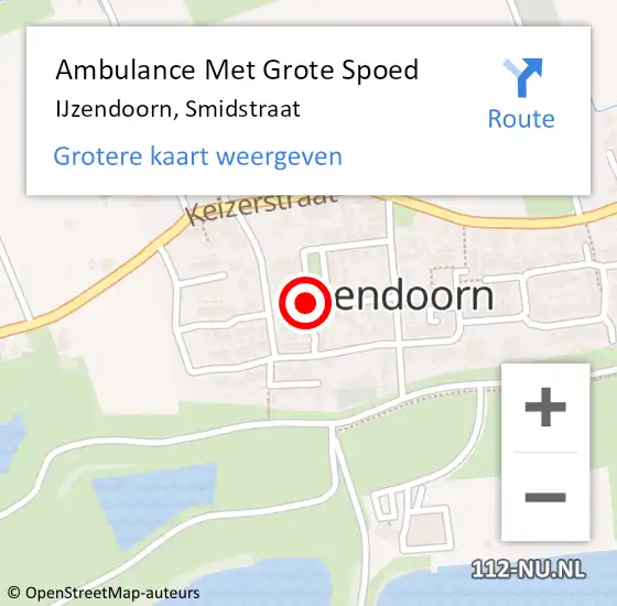 Locatie op kaart van de 112 melding: Ambulance Met Grote Spoed Naar IJzendoorn, Smidstraat op 14 oktober 2019 05:29