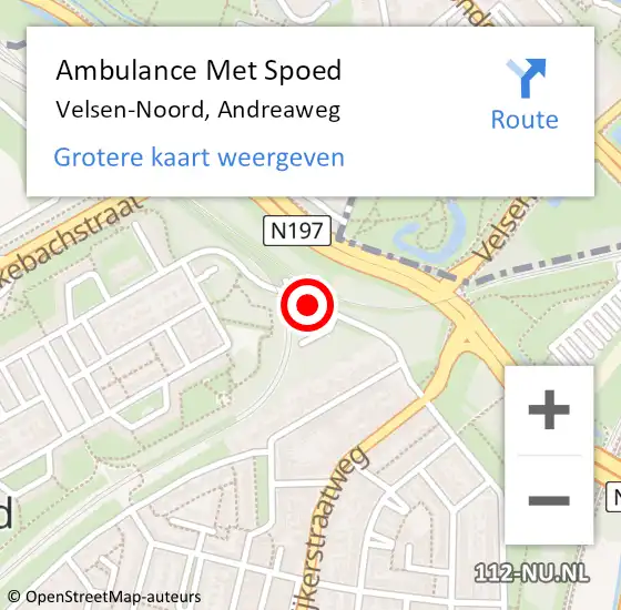 Locatie op kaart van de 112 melding: Ambulance Met Spoed Naar Velsen-Noord, Andreaweg op 14 oktober 2019 08:52