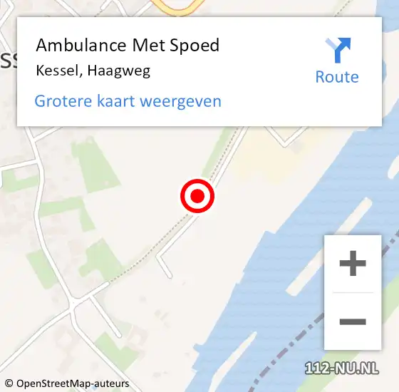 Locatie op kaart van de 112 melding: Ambulance Met Spoed Naar Kessel, Haagweg op 14 oktober 2019 12:05