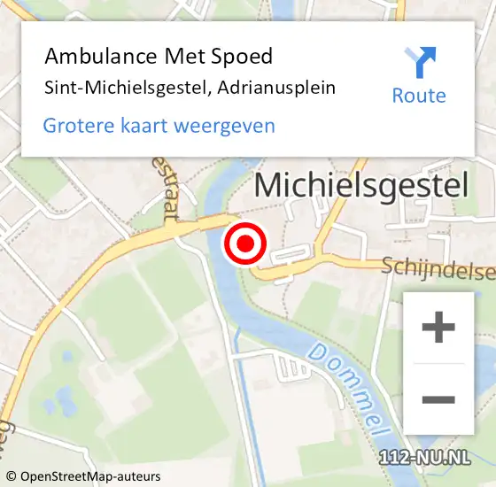 Locatie op kaart van de 112 melding: Ambulance Met Spoed Naar Sint-Michielsgestel, Adrianusplein op 14 oktober 2019 13:57