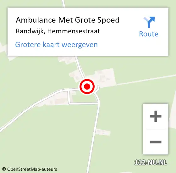 Locatie op kaart van de 112 melding: Ambulance Met Grote Spoed Naar Randwijk, Hemmensestraat op 14 oktober 2019 14:56