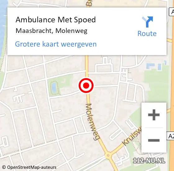 Locatie op kaart van de 112 melding: Ambulance Met Spoed Naar Maasbracht, Molenweg op 14 oktober 2019 15:14