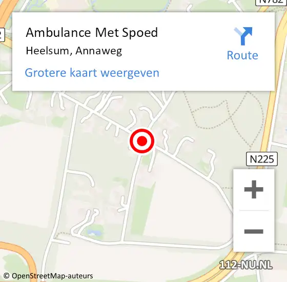 Locatie op kaart van de 112 melding: Ambulance Met Spoed Naar Heelsum, Annaweg op 14 oktober 2019 15:19