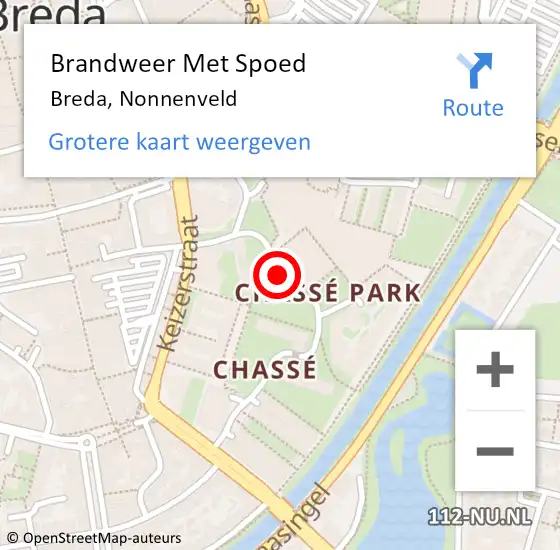 Locatie op kaart van de 112 melding: Brandweer Met Spoed Naar Breda, Nonnenveld op 14 oktober 2019 17:21