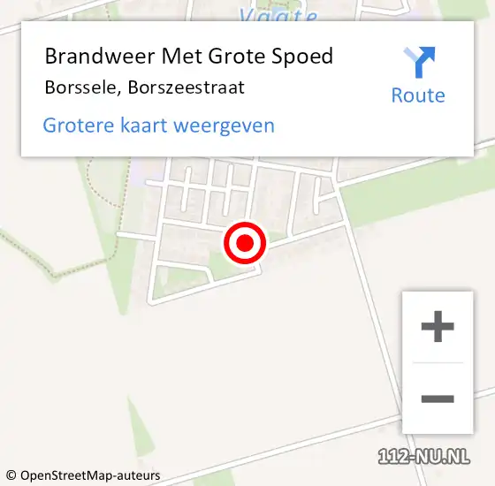 Locatie op kaart van de 112 melding: Brandweer Met Grote Spoed Naar Borssele, Borszeestraat op 14 oktober 2019 18:20