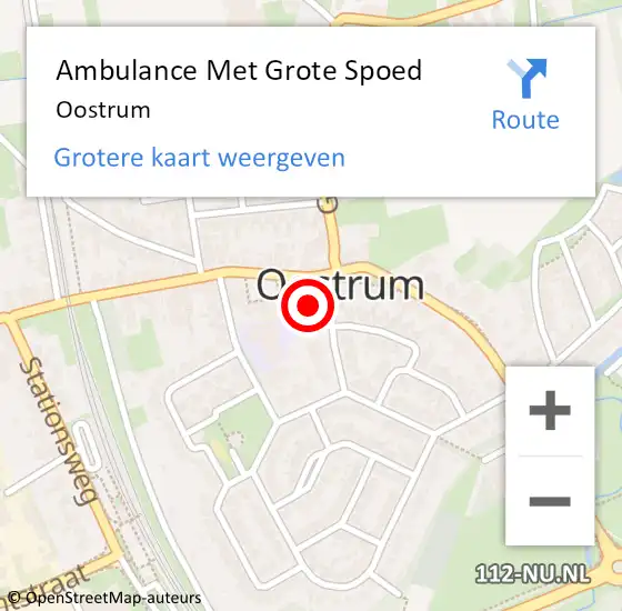 Locatie op kaart van de 112 melding: Ambulance Met Grote Spoed Naar Oostrum op 14 oktober 2019 21:05