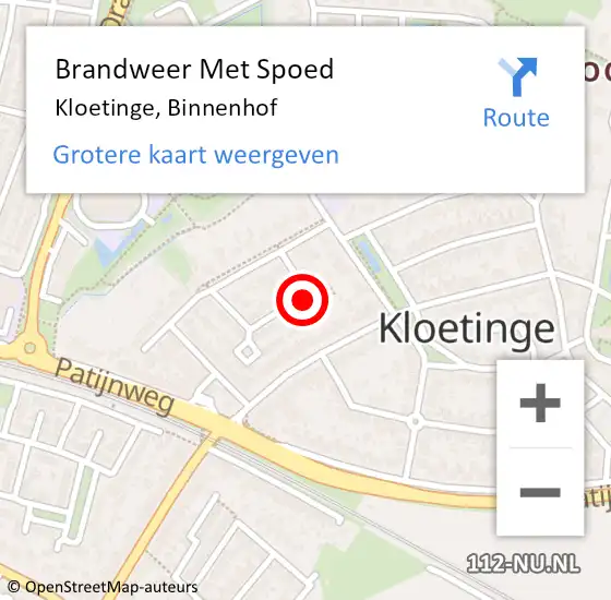 Locatie op kaart van de 112 melding: Brandweer Met Spoed Naar Kloetinge, Binnenhof op 14 oktober 2019 22:31