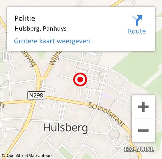 Locatie op kaart van de 112 melding: Politie Hulsberg, Panhuys op 15 oktober 2019 02:08