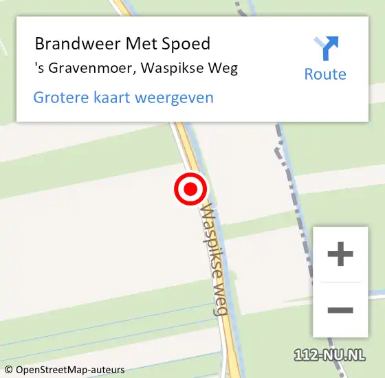 Locatie op kaart van de 112 melding: Brandweer Met Spoed Naar 's Gravenmoer, Waspikse Weg op 15 oktober 2019 07:07