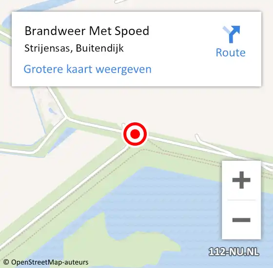 Locatie op kaart van de 112 melding: Brandweer Met Spoed Naar Strijensas, Buitendijk op 15 oktober 2019 11:12