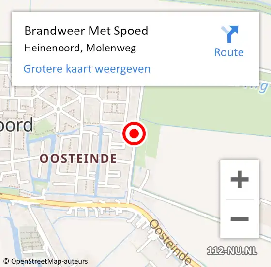 Locatie op kaart van de 112 melding: Brandweer Met Spoed Naar Heinenoord, Molenweg op 15 oktober 2019 12:35