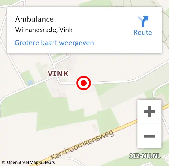 Locatie op kaart van de 112 melding: Ambulance Wijnandsrade, Vink op 16 april 2014 19:38