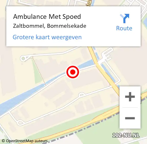 Locatie op kaart van de 112 melding: Ambulance Met Spoed Naar Zaltbommel, Bommelsekade op 15 oktober 2019 15:08