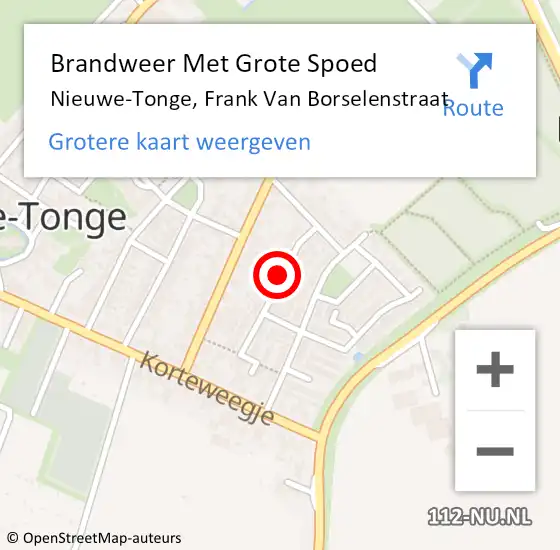 Locatie op kaart van de 112 melding: Brandweer Met Grote Spoed Naar Nieuwe-Tonge, Frank Van Borselenstraat op 15 oktober 2019 16:46