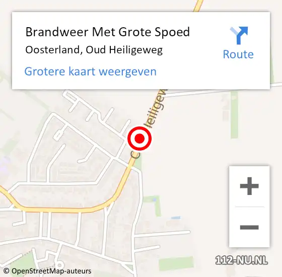 Locatie op kaart van de 112 melding: Brandweer Met Grote Spoed Naar Oosterland, Oud Heiligeweg op 15 oktober 2019 17:54