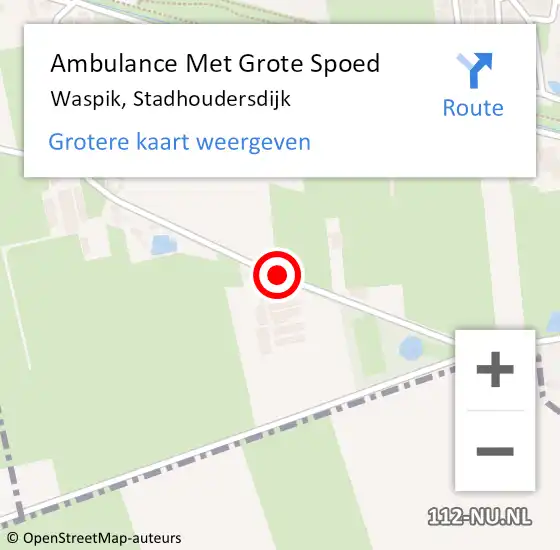 Locatie op kaart van de 112 melding: Ambulance Met Grote Spoed Naar Waspik, Stadhoudersdijk op 15 oktober 2019 20:32