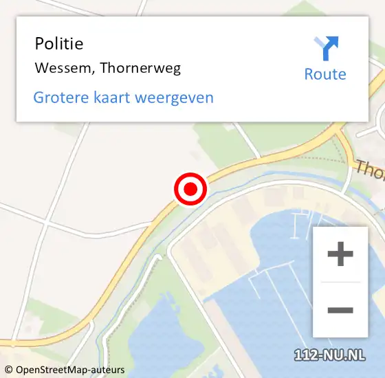 Locatie op kaart van de 112 melding: Politie Wessem, Thornerweg op 15 oktober 2019 20:40