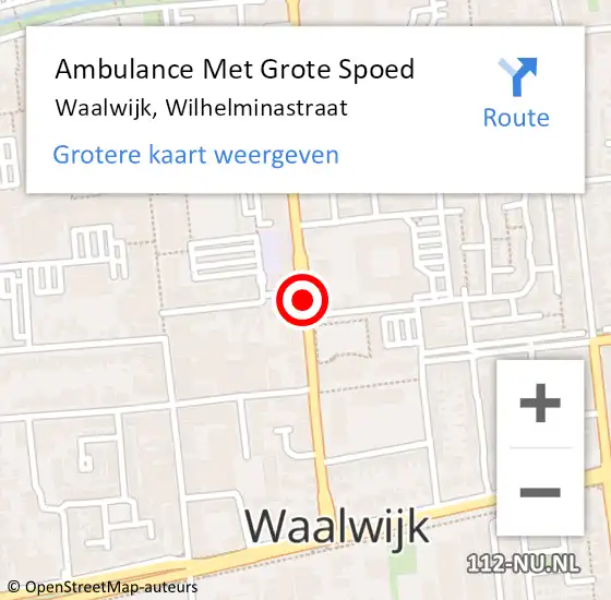 Locatie op kaart van de 112 melding: Ambulance Met Grote Spoed Naar Waalwijk, Wilhelminastraat op 15 oktober 2019 21:08