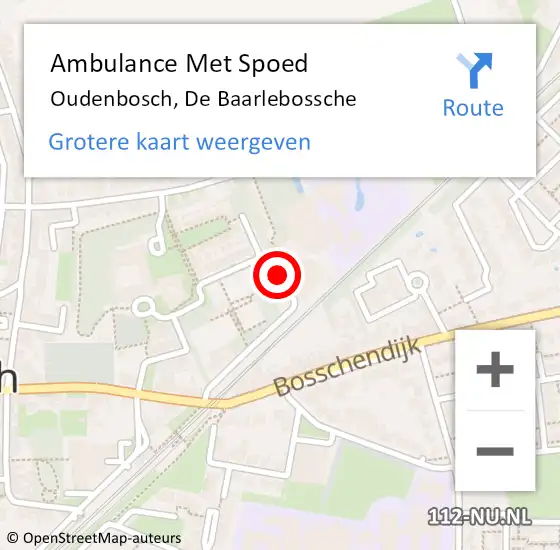 Locatie op kaart van de 112 melding: Ambulance Met Spoed Naar Oudenbosch, De Baarlebossche op 15 oktober 2019 21:59