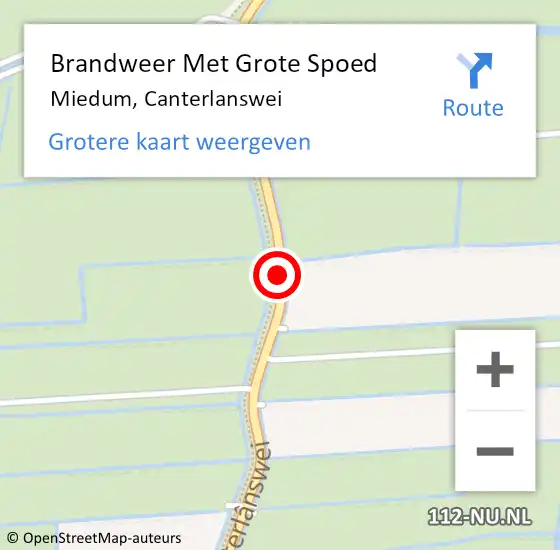 Locatie op kaart van de 112 melding: Brandweer Met Grote Spoed Naar Lekkum, Canterlanswei op 15 oktober 2019 23:30