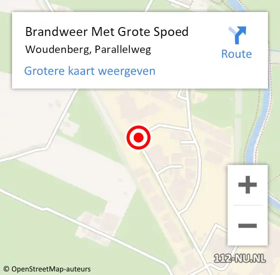 Locatie op kaart van de 112 melding: Brandweer Met Grote Spoed Naar Woudenberg, Parallelweg op 16 oktober 2019 08:07