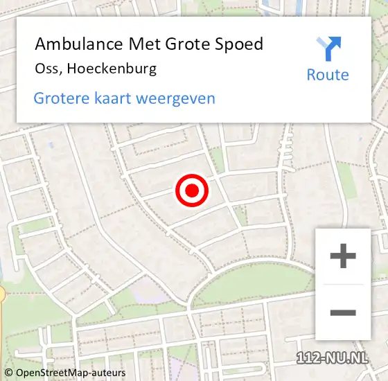 Locatie op kaart van de 112 melding: Ambulance Met Grote Spoed Naar Oss, Hoeckenburg op 29 september 2013 00:40
