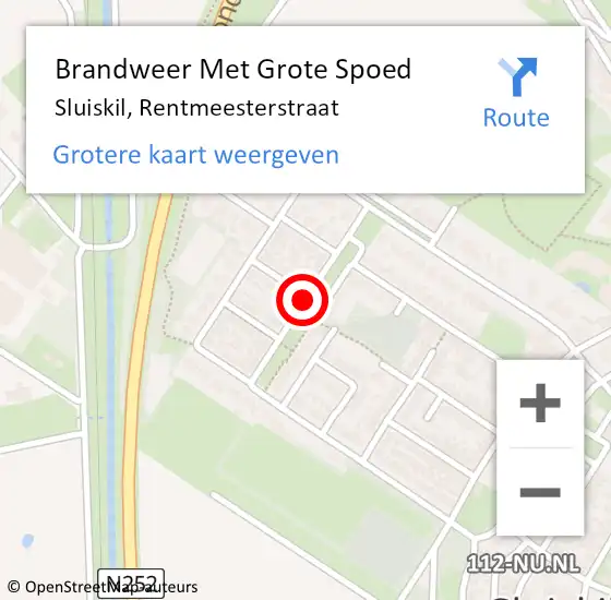 Locatie op kaart van de 112 melding: Brandweer Met Grote Spoed Naar Sluiskil, Rentmeesterstraat op 16 oktober 2019 08:27