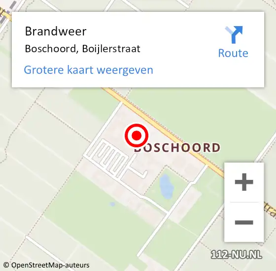 Locatie op kaart van de 112 melding: Brandweer Boschoord, Boijlerstraat op 16 april 2014 20:58