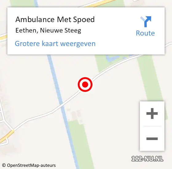 Locatie op kaart van de 112 melding: Ambulance Met Spoed Naar Eethen, Nieuwe Steeg op 16 oktober 2019 09:52